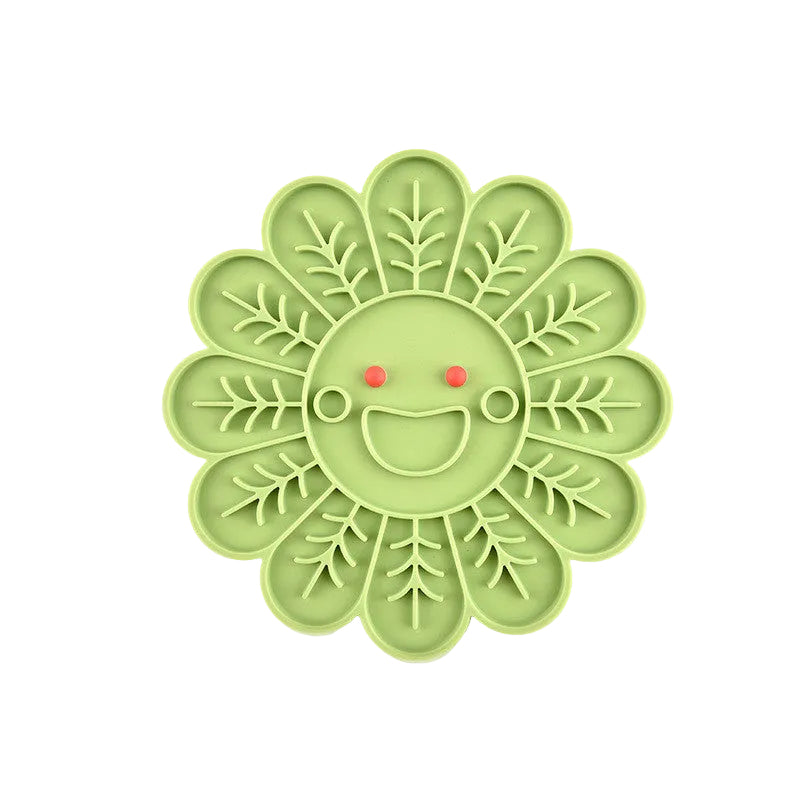 Sage Happy Flower Slow Lick Mat for dogs, 7.9 inches across